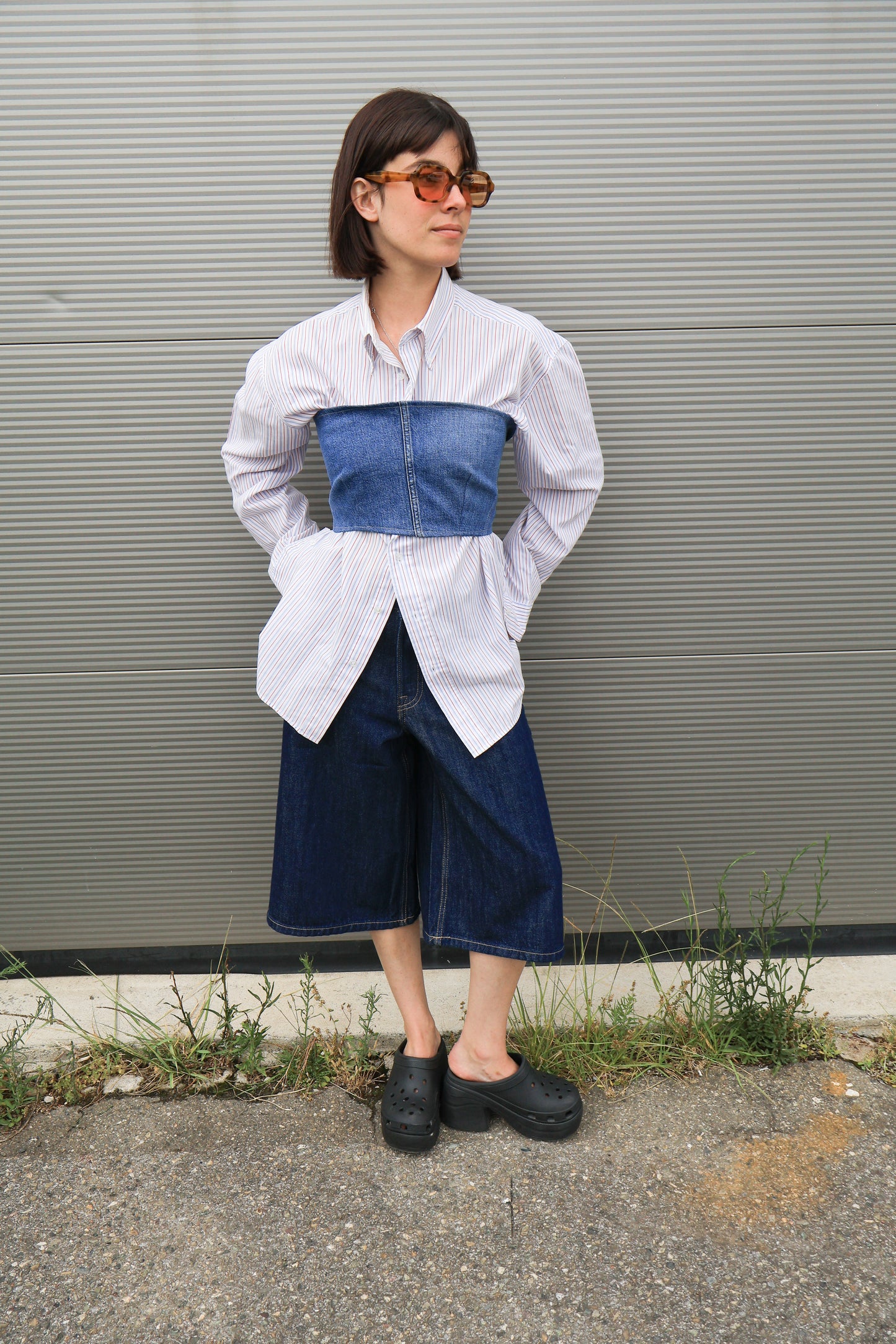 Bustier jeans | bleu moyen