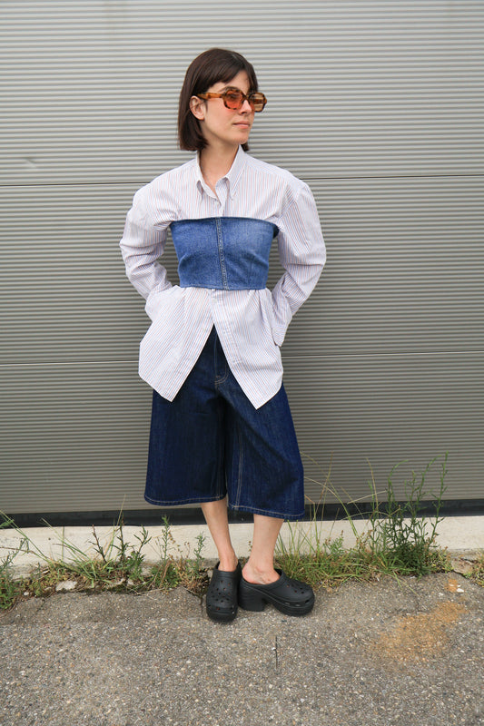 Bustier jeans | bleu moyen